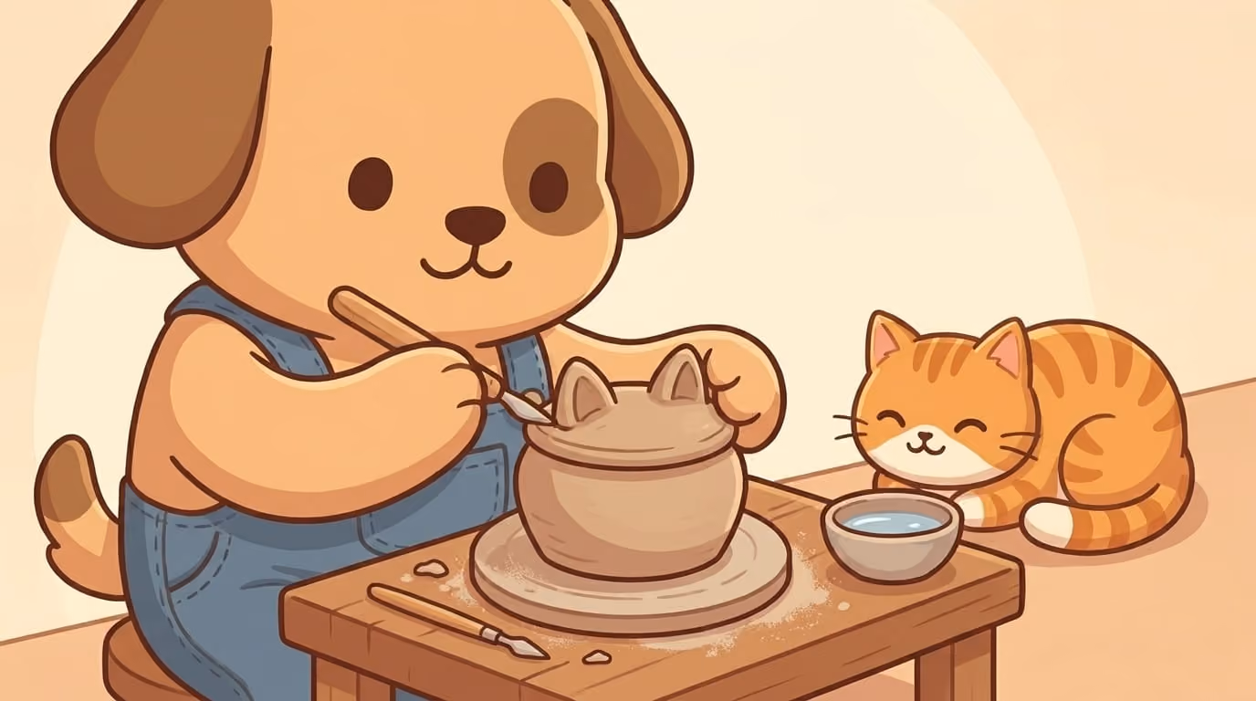 Illustration — step 3 — sculpting the figurine