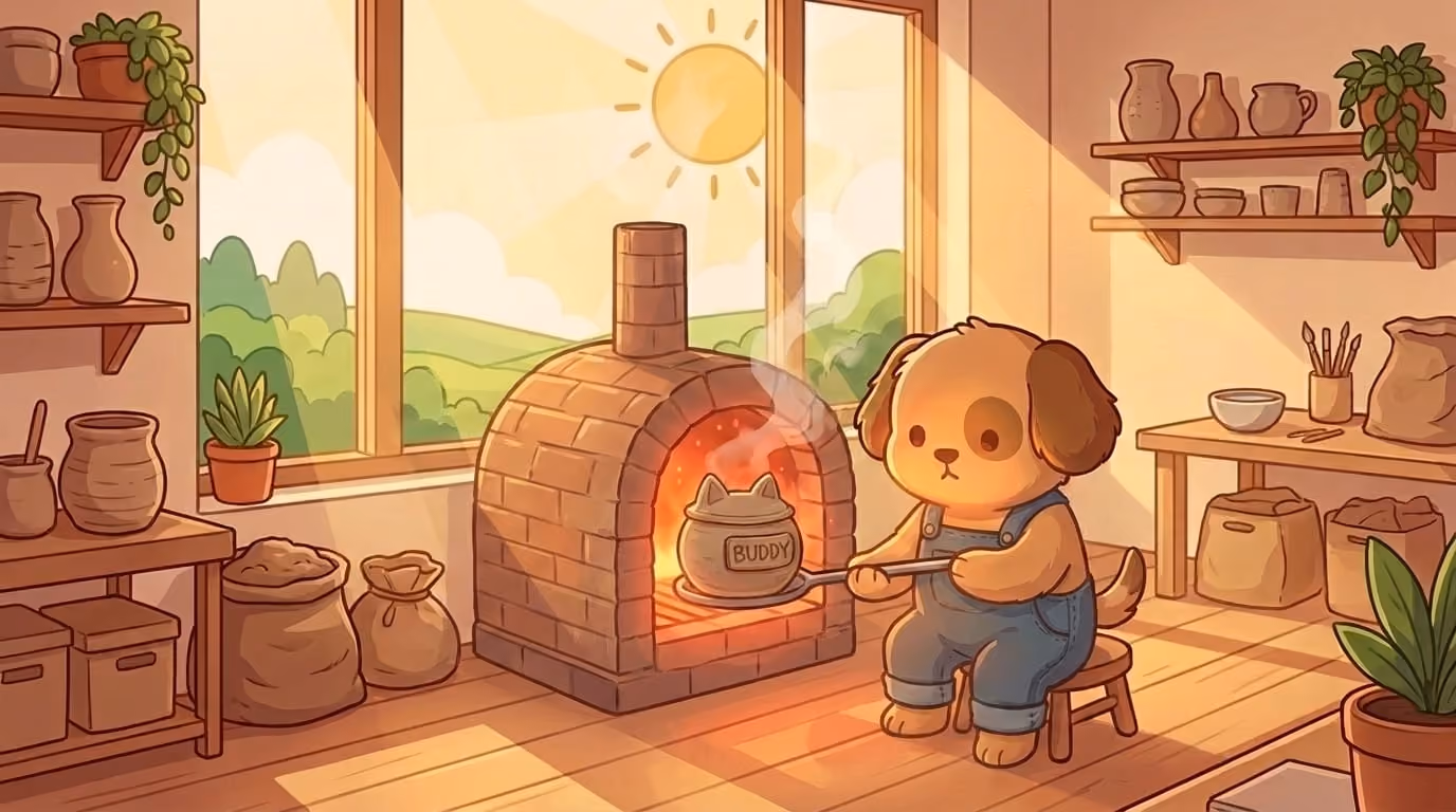 Illustration — step 6 — the 1200°c firing