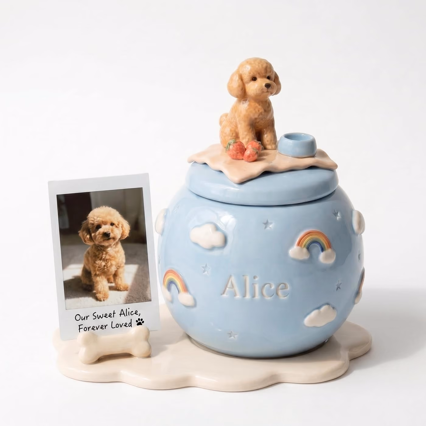 Handmade ceramic ceramic pet treat jar by Pepple Studio