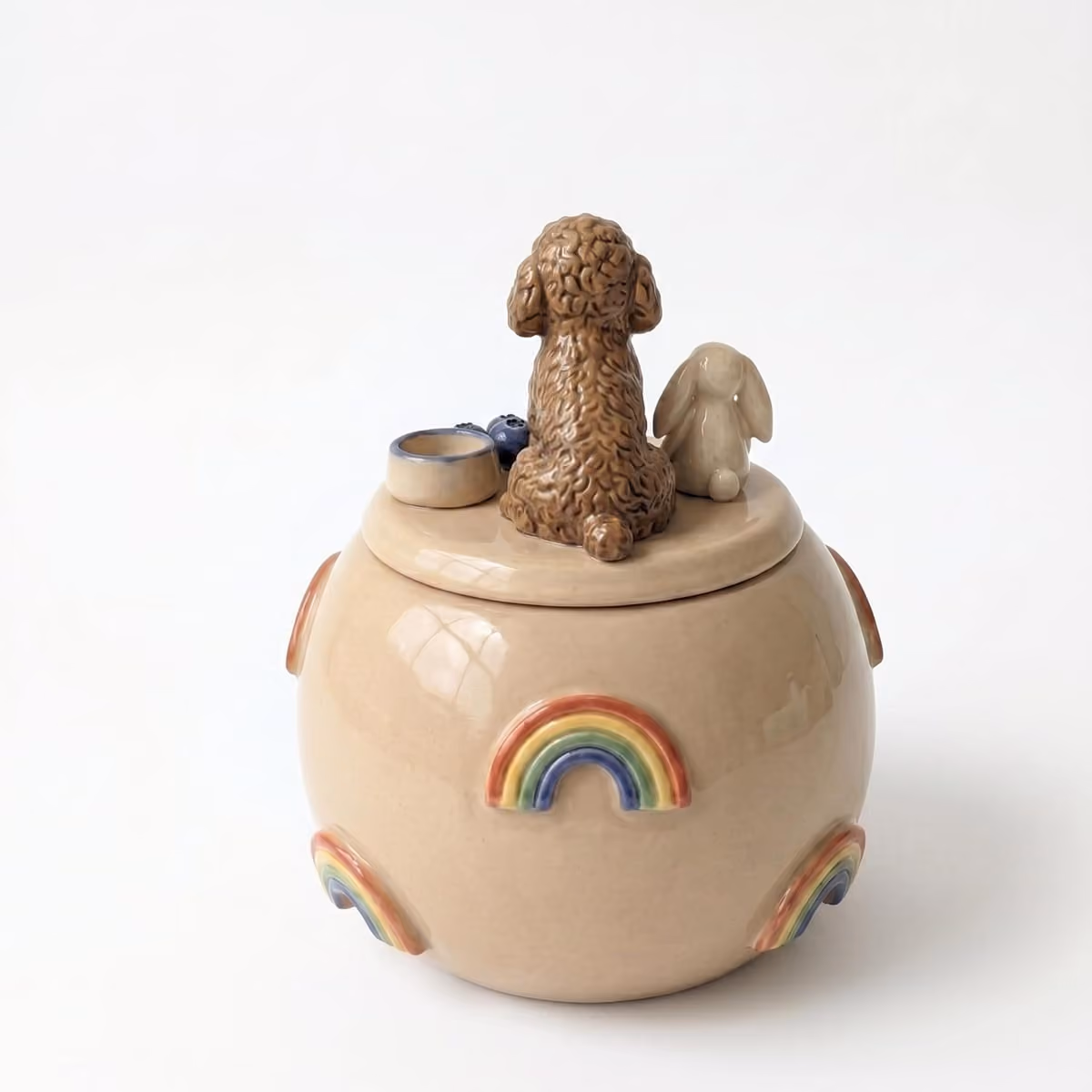 Cockapoo ceramic memorial urn, view 4